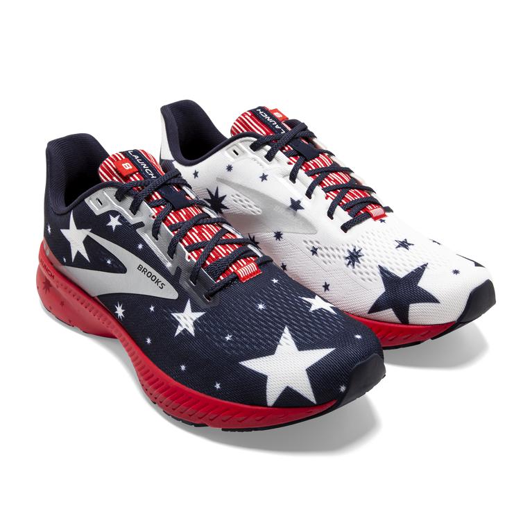 Brooks Launch 8 Light-Cushion Road Running Shoes - Women's - Blue/Red/White (10465-IMAK)